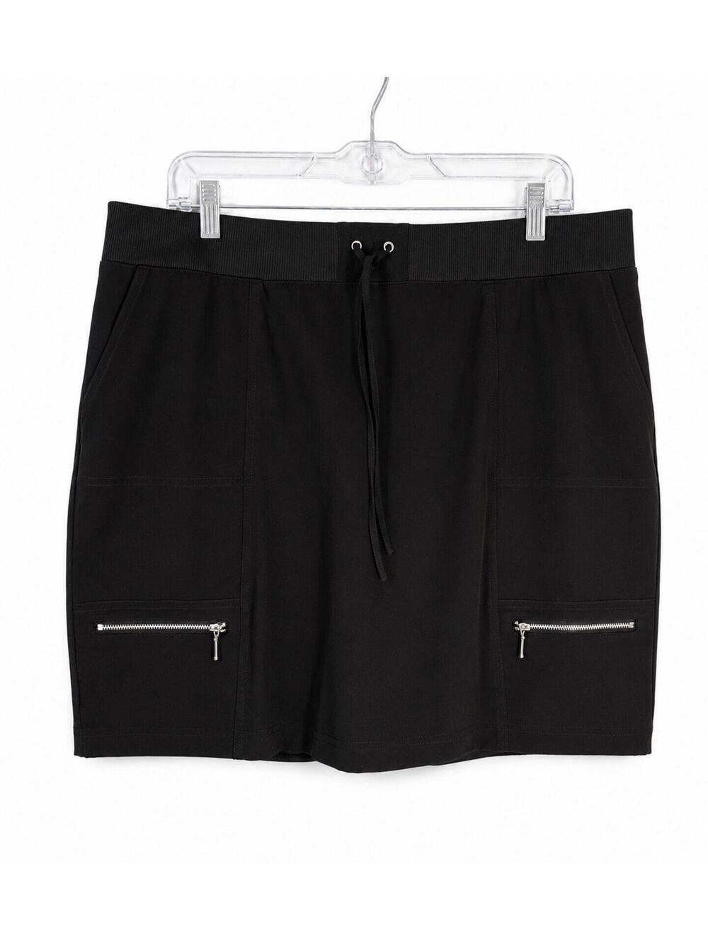 Chico’s Zenergy Skort Size 2 Black Zip Pocket Athleisure Golf Travel Skirt